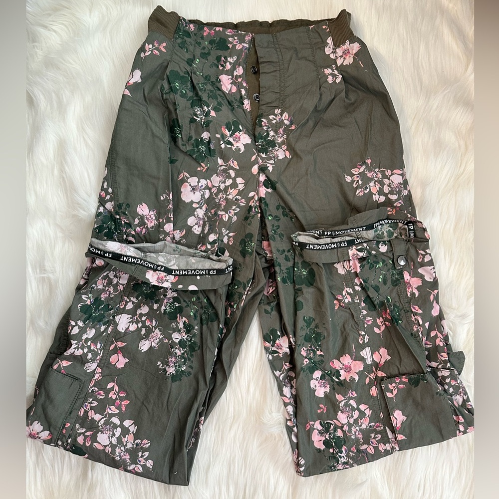 NWT - Free People Movement Mesmerize Me Floral Cargo Pants